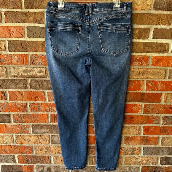 Democracy Ab Technology Mid Rise Stretch Slimming Ankle Jeans Med Wash Sz 12 - Picture 2 of 7